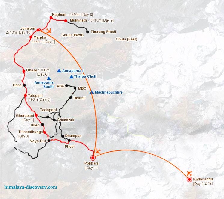 Jomsom Muktinath Trek - Difficulty, Map - Himalaya Discovery